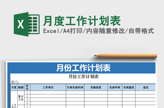 2022年年度工作计划模板Excel