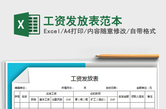 2021年工资发放表范本免费下载