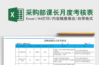 2021年采購部課長月度考核表