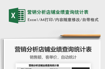 2021年營銷分析店鋪業(yè)績查詢統(tǒng)計表