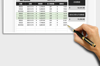 2021年營銷分析店鋪業(yè)績查詢統(tǒng)計表