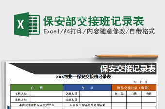 2022年保安部交接班記錄表免費(fèi)下載