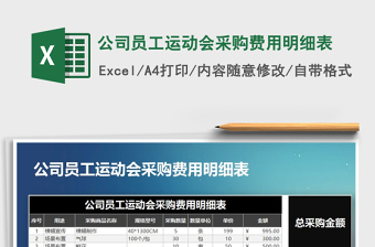 2021年公司員工運動會采購費用明細表