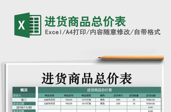 2021年進(jìn)貨商品總價(jià)表