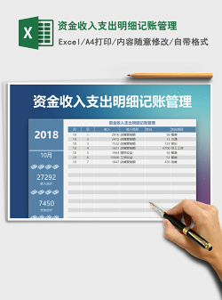 2022年资金收入支出明细记账管理免费下载