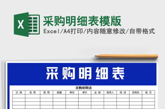 2021年采購明細表模版免費下載