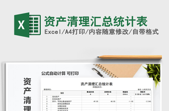 2021年資產(chǎn)清理匯總統(tǒng)計表免費下載
