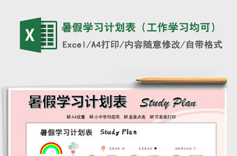 2021年暑假學習計劃表（工作學習均可）