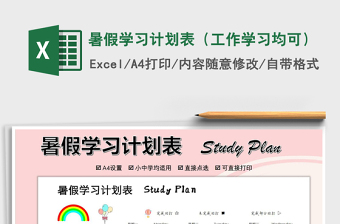 2021年暑假學(xué)習(xí)計劃表（工作學(xué)習(xí)均可）