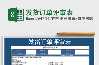 2021年发货订单评审表