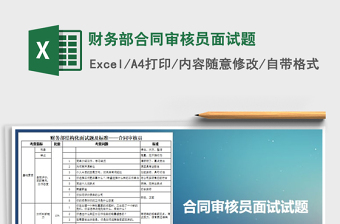 2022年財(cái)務(wù)部合同審核員面試題免費(fèi)下載