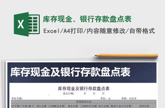2022年庫存現金、銀行存款盤點表