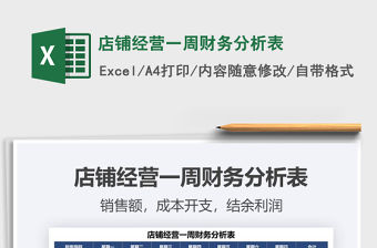 2021年店鋪經營一周財務分析表