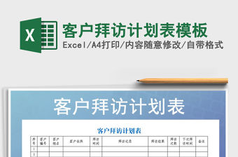 2021年客戶拜訪計劃表模板免費下載
