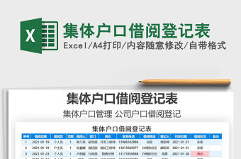 2021年集體戶口借閱登記表