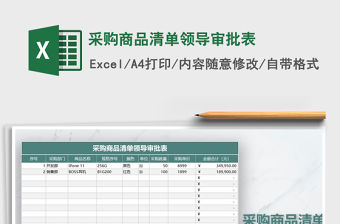 2021年采購商品清單領導審批表