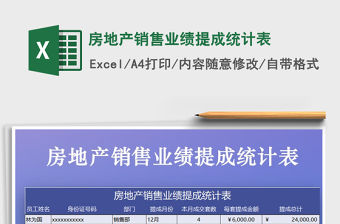 2021年房地產銷售業績提成統計表