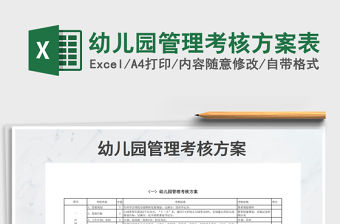 2022年幼兒園管理考核方案表免費下載