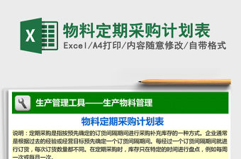 2022年物料定期采購計劃表免費(fèi)下載