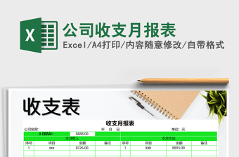 2022小型公司收支月报表