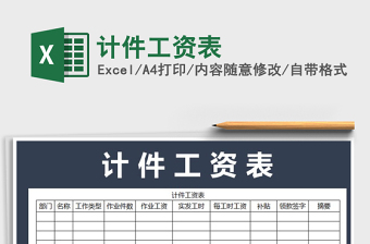2021年計件工資表免費下載