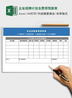 2022年企业招聘计划及费用预算表免费下载