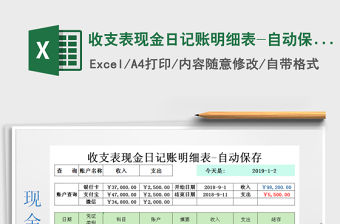 2022年收支表現金日記賬明細表-自動保存
