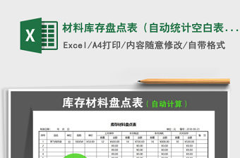 2022年材料庫存盤點表（自動統(tǒng)計空白表）免費下載