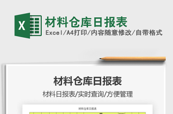 2021年材料倉庫日報表