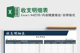 2022年收支明細(xì)表
