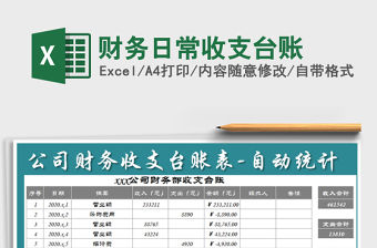 2021年財務日常收支臺賬