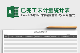 2022年已完工未計量統(tǒng)計表免費下載