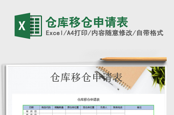2022年倉(cāng)庫(kù)移倉(cāng)申請(qǐng)表