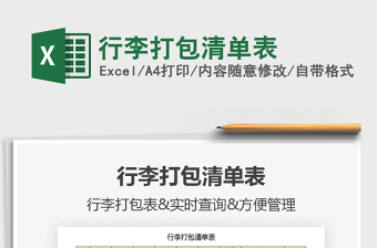 2021年行李打包清單表