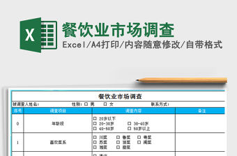2021年餐飲業(yè)市場調(diào)查