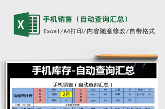 2021年手機(jī)銷售（自動查詢匯總）