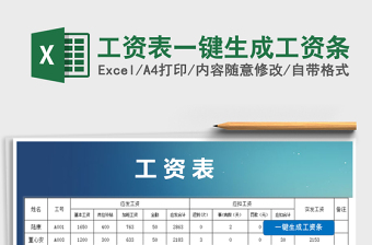 2021年工資表一鍵生成工資條免費(fèi)下載
