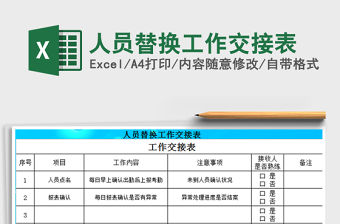 2021年人員替換工作交接表