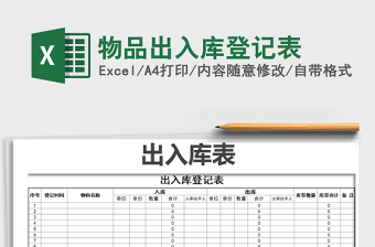 2021年物品出入庫登記表免費(fèi)下載