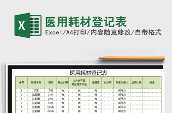 2021年醫(yī)用耗材登記表