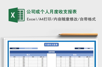 2022年公司或個人月度收支報表