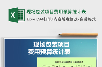2022年現(xiàn)場包裝項目費用預算統(tǒng)計表免費下載