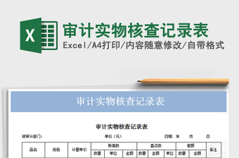 2021年審計(jì)實(shí)物核查記錄表