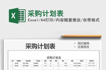 2021年采購計劃表
