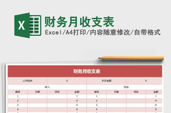 2022年財務月收支表免費下載