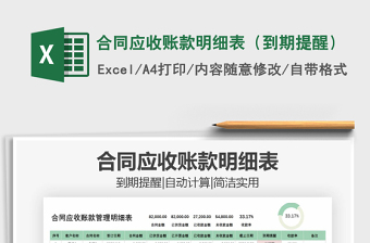 2021年合同應(yīng)收賬款明細(xì)表（到期提醒）