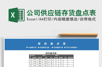 2021年公司供應(yīng)鏈存貨盤點(diǎn)表