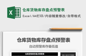 2021年倉庫貨物庫存盤點預警表