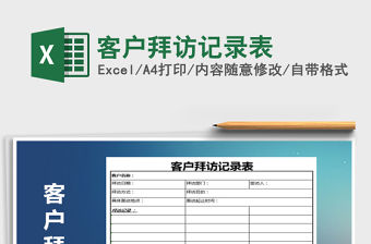 2021年客戶拜訪記錄表