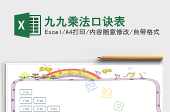 2022年九九乘法口訣表